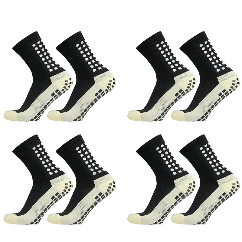 MedicareCoverages™ Non-Slip Unisex Athletic Grip Socks – Anti-Slip Outdoor Sport Socks for Soccer, Football, Yoga & Fitness (4 Pair Set)