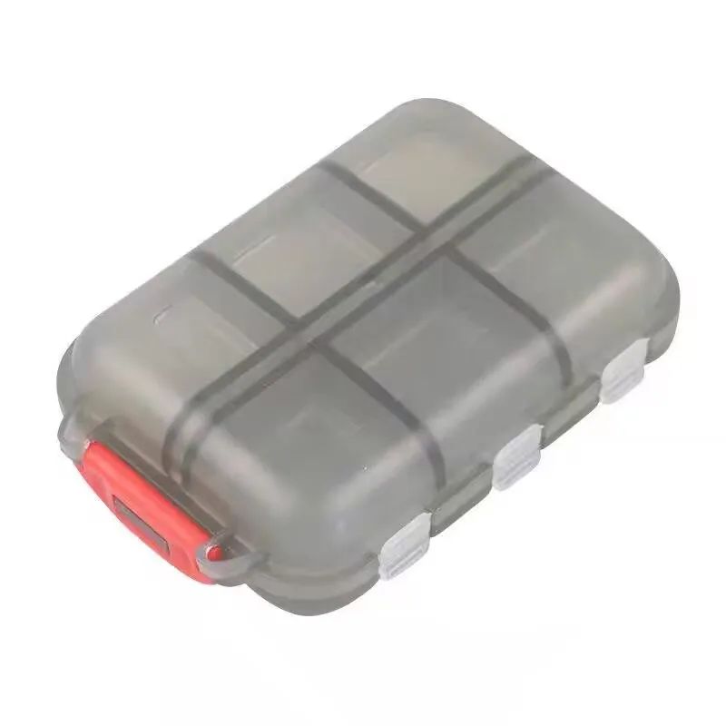MedicareCoverages™ 12-Grid Travel Pill Organizer – Compact Square Daily Vitamin & Medication Container (Gray)