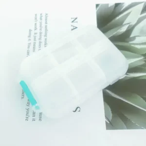 MedicareCoverages™ 12-Grid Travel Pill Organizer – Compact Square Daily Vitamin & Medication Container (White)
