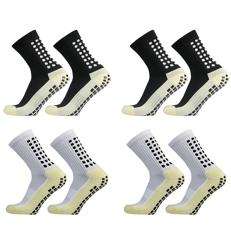 MedicareCoverages™ Non-Slip Unisex Athletic Grip Socks – Anti-Slip Outdoor Sport Socks for Soccer, Football, Yoga & Fitness (4 Pair Set Mix)