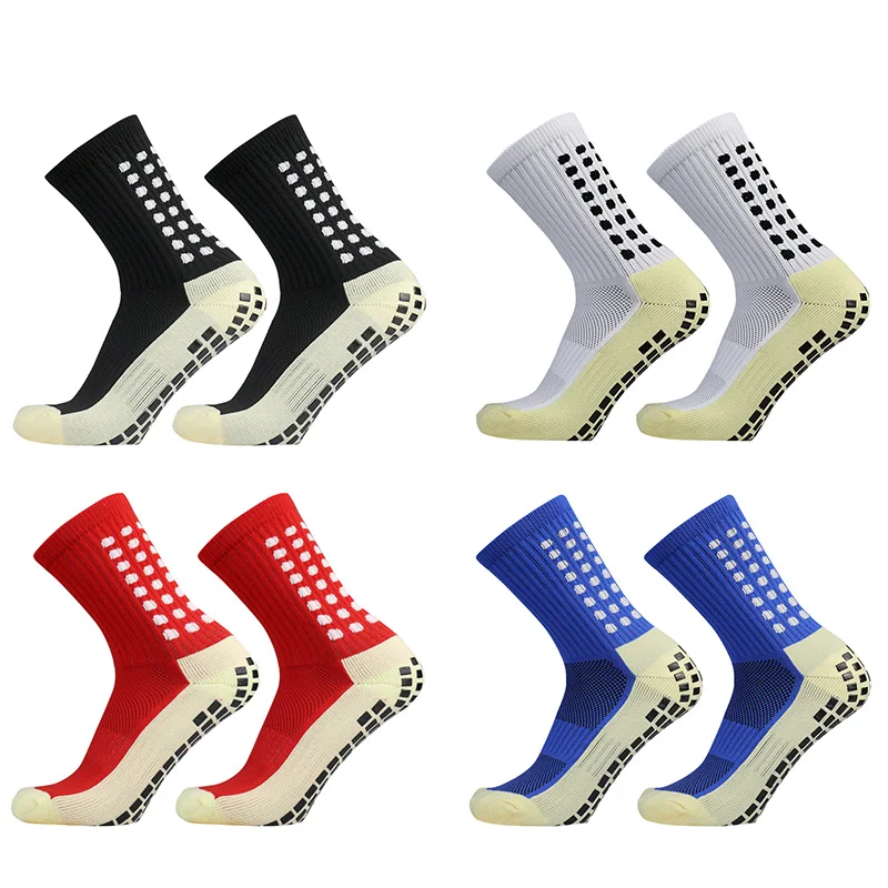 MedicareCoverages™ Non-Slip Unisex Athletic Grip Socks – Anti-Slip Outdoor Sport Socks for Soccer, Football, Yoga & Fitness (4 Pair Set Mix)