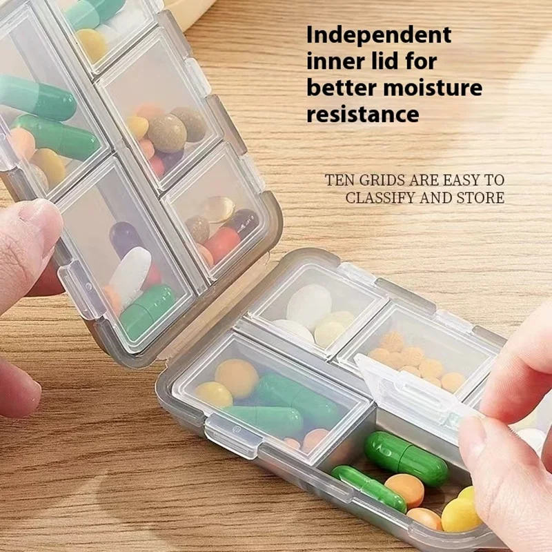 MedicareCoverages™ 12-Grid Travel Pill Organizer – Compact Square Daily Vitamin & Medication Container (Blue) - Image 5