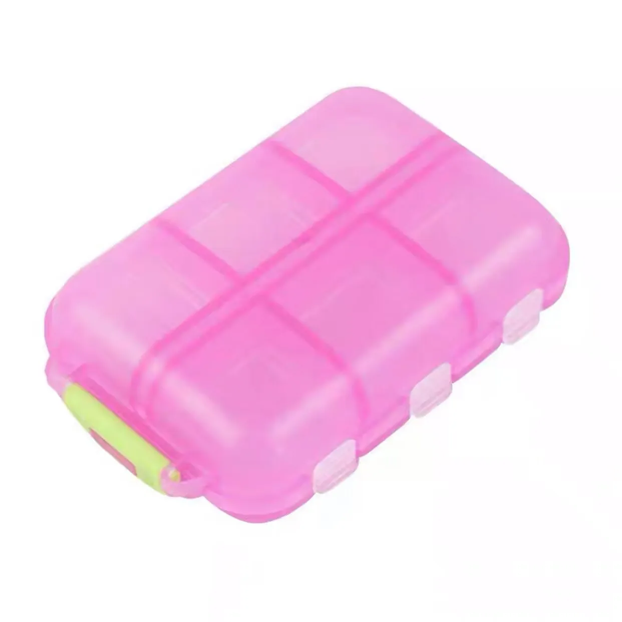 MedicareCoverages™ 12-Grid Travel Pill Organizer – Compact Square Daily Vitamin & Medication Container (Pink)