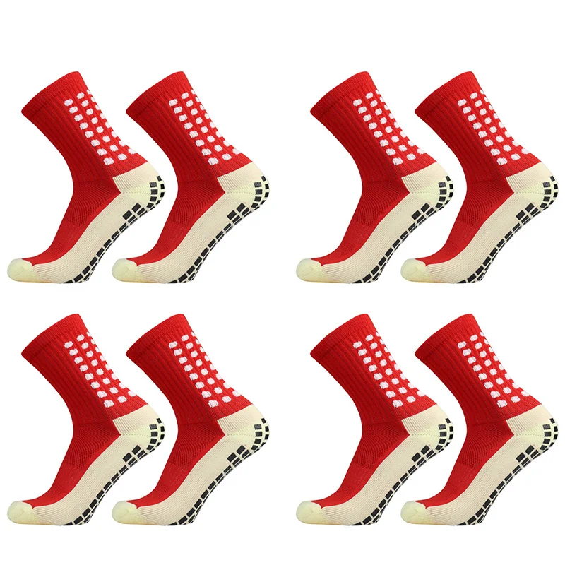 MedicareCoverages™ Non-Slip Unisex Athletic Grip Socks – Anti-Slip Outdoor Sport Socks for Soccer, Football, Yoga & Fitness (4 Pair Set)