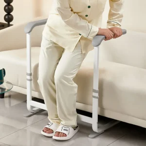 MedicareCoverages™ Free-Standing Toilet & Chair Safety Frame – Height-Adjustable Support Rail with Non-Slip Padded Handles